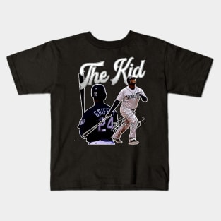 Ken Griffey Jr The Kid Basketball Legend Signature Vintage Retro 80s 90s Bootleg Rap Style Kids T-Shirt